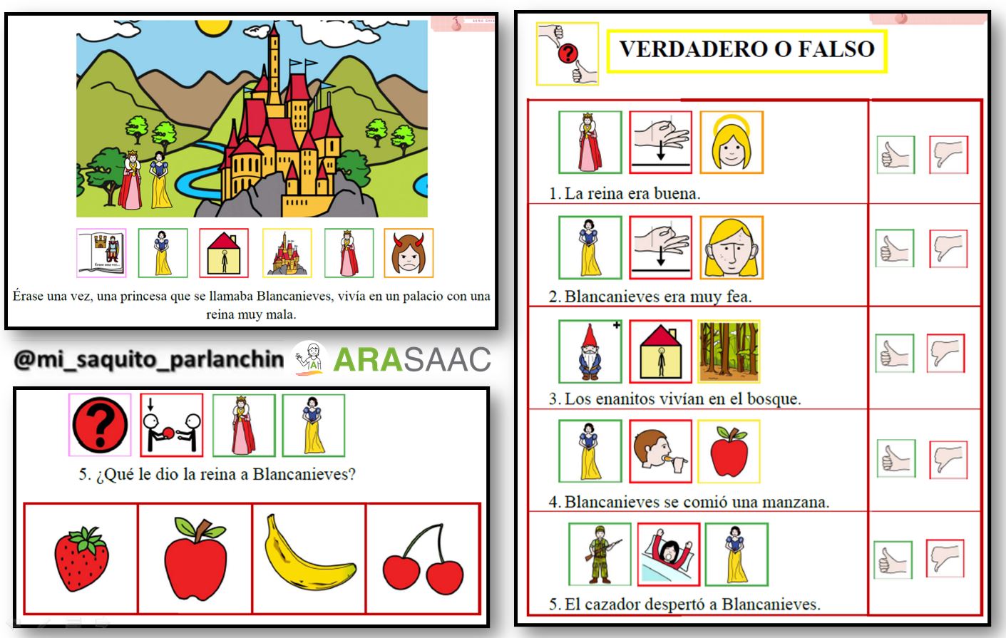 Cuento y actividades - Caperucita roja y Blancanieves