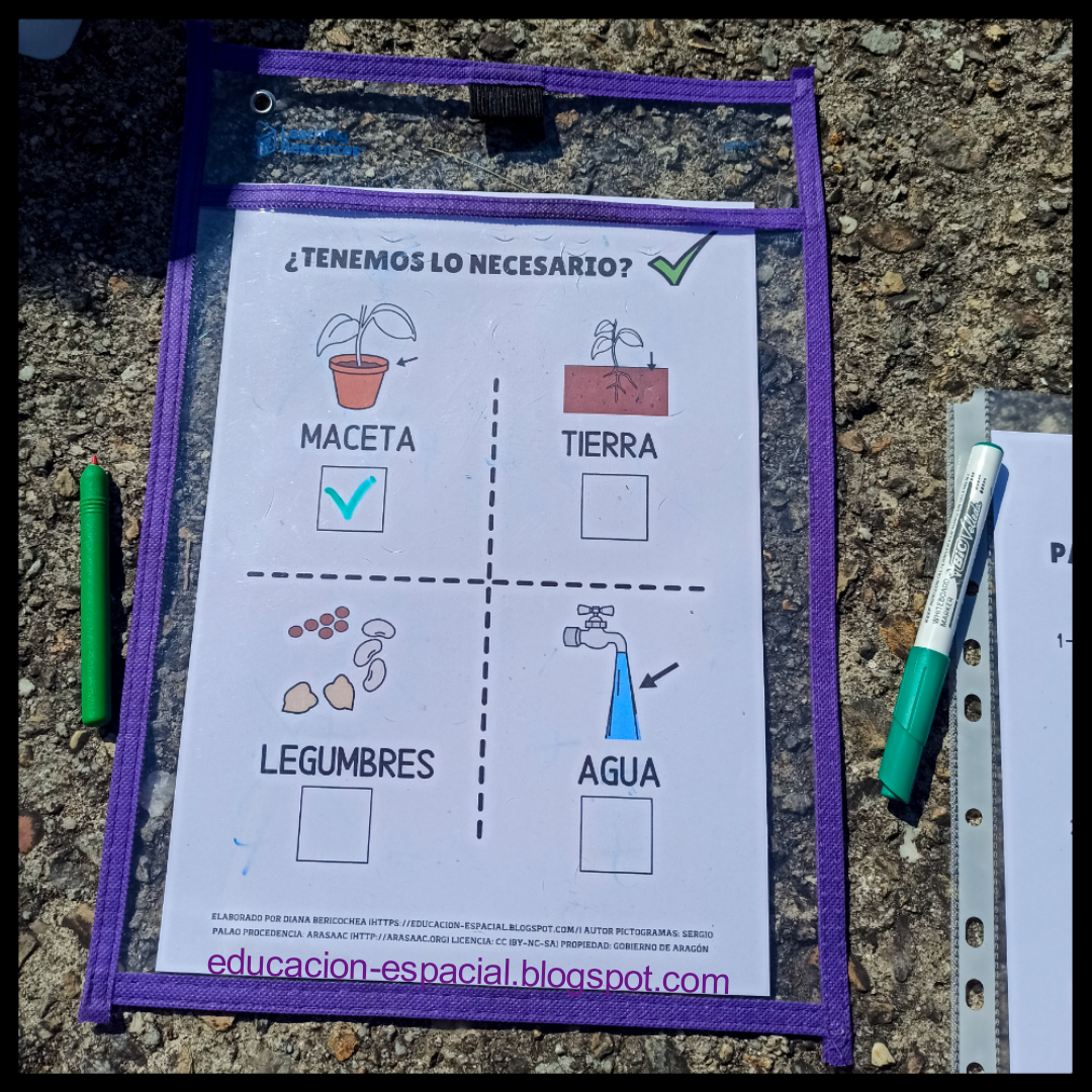 Proyecto Plantamos legumbres con apoyos visuales y juego tipo Dobble