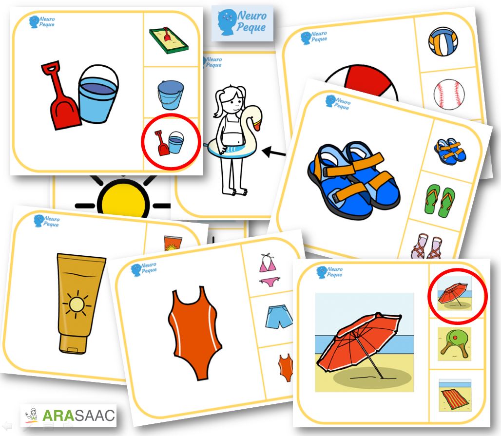 Funciones ejecutivas - Busca y elige el pictograma del verano