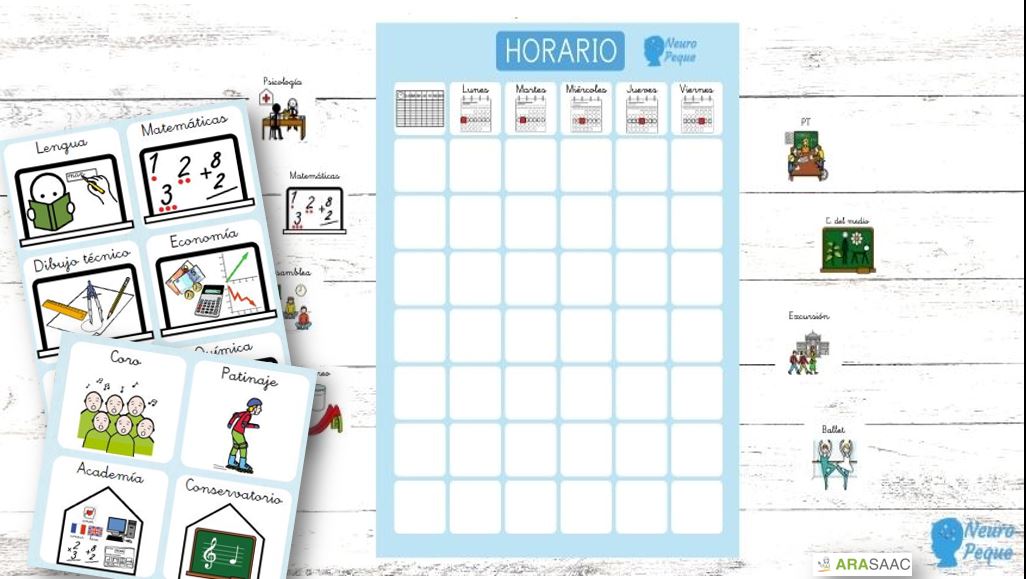 HORARIO CON PICTOGRAMAS