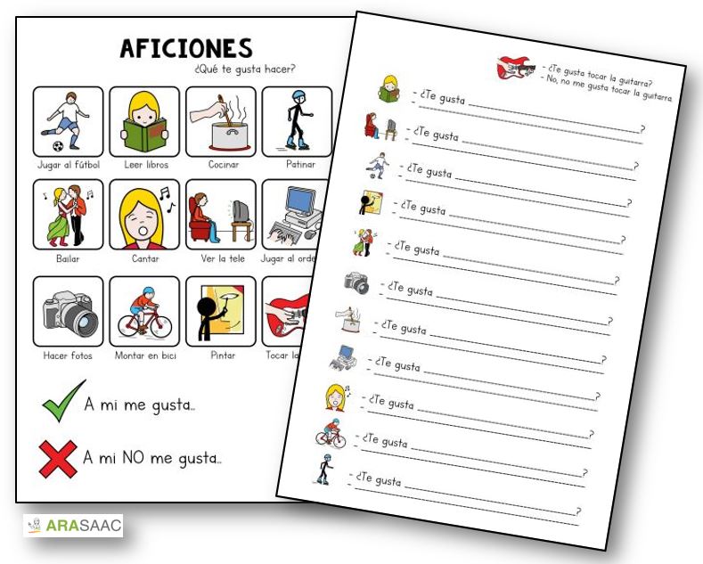 Aficiones: a mi me gusta... a mi no me gusta... 