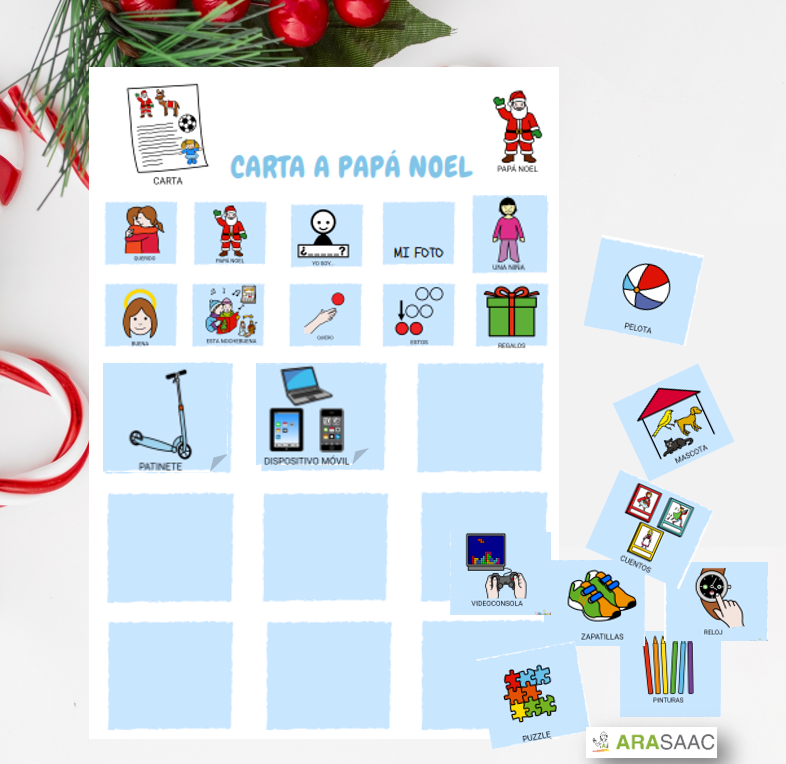 Carta con pictogramas para Papá Noel y los Reyes Magos