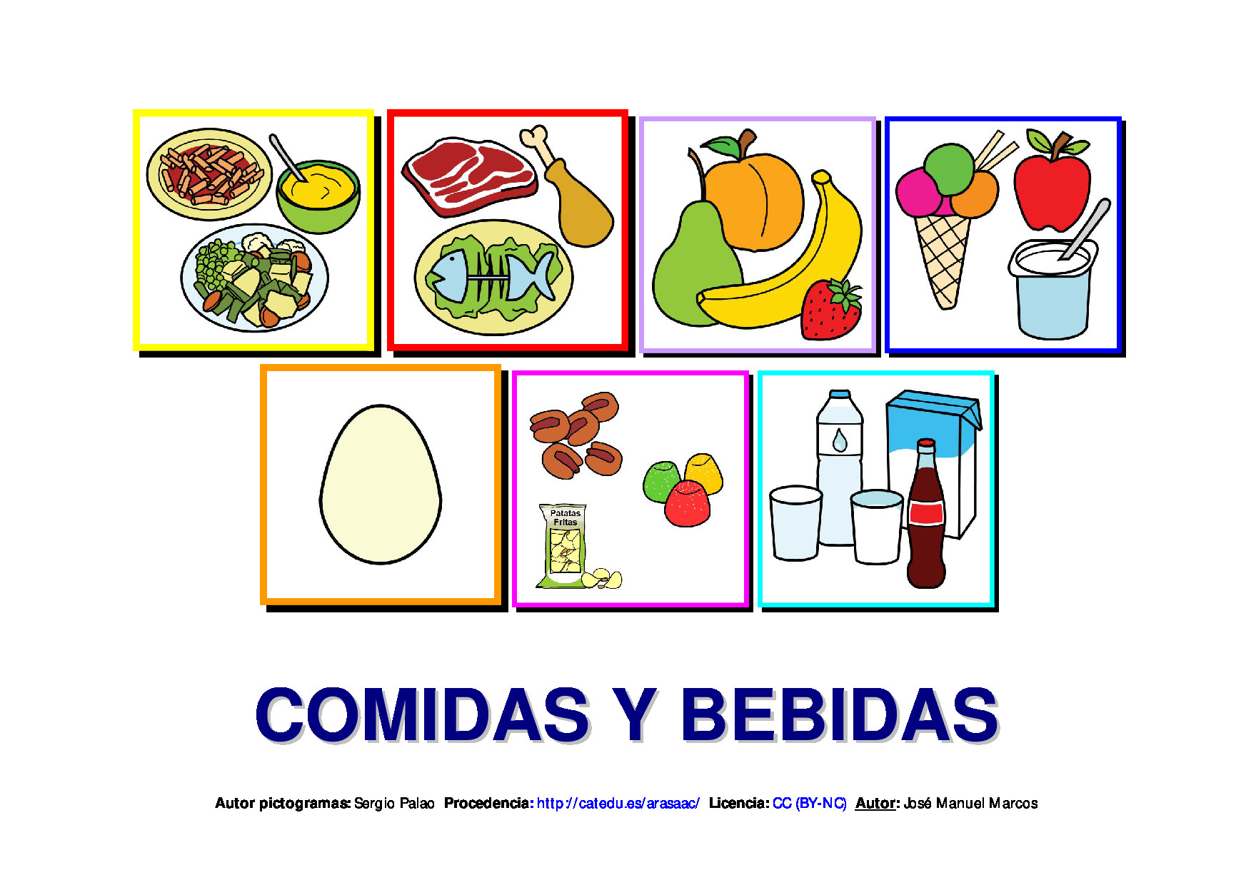 Cuaderno de comidas y bebidas.