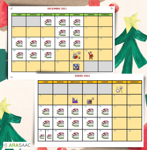 Calendario para anticipar las vacaciones de Navidad
