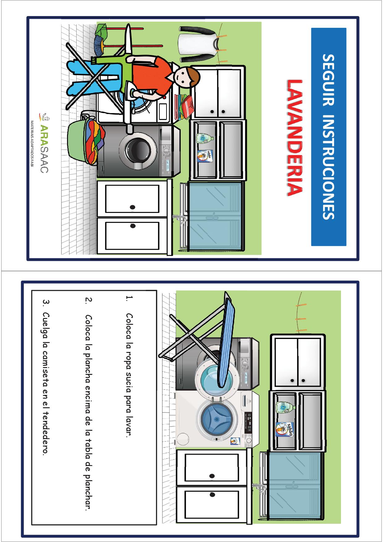 Material TEACCH: Seguir Instrucciones-Lavandería