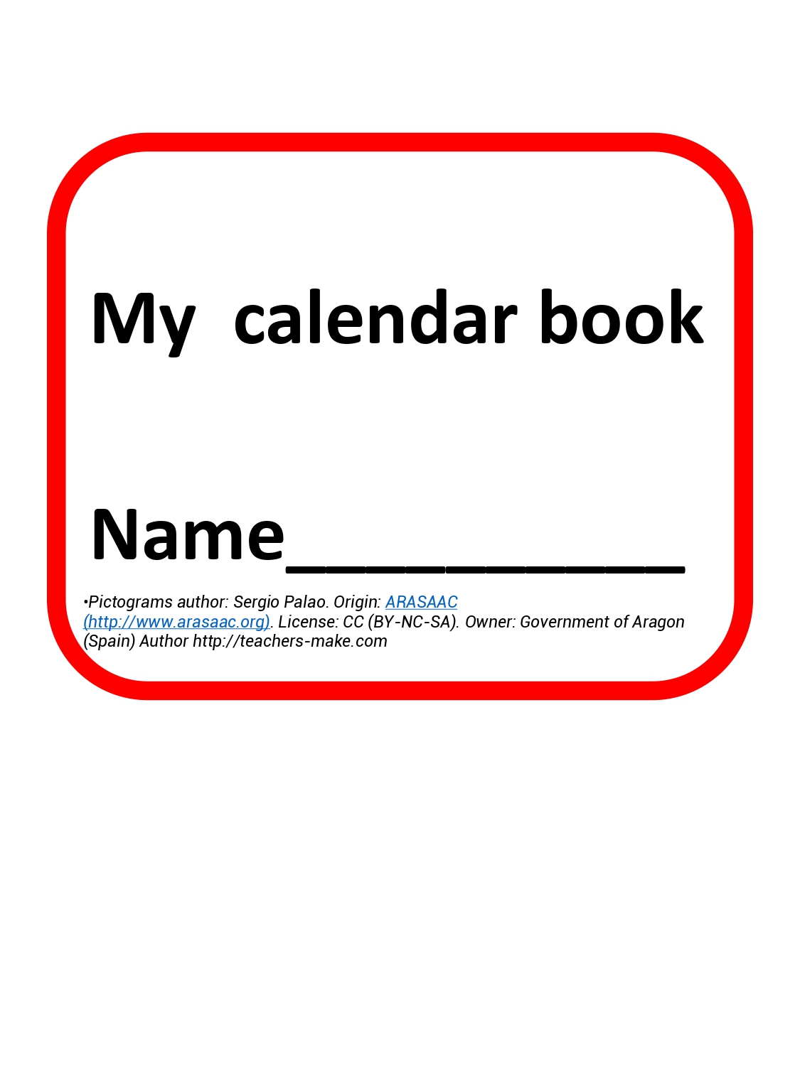 My calendar book