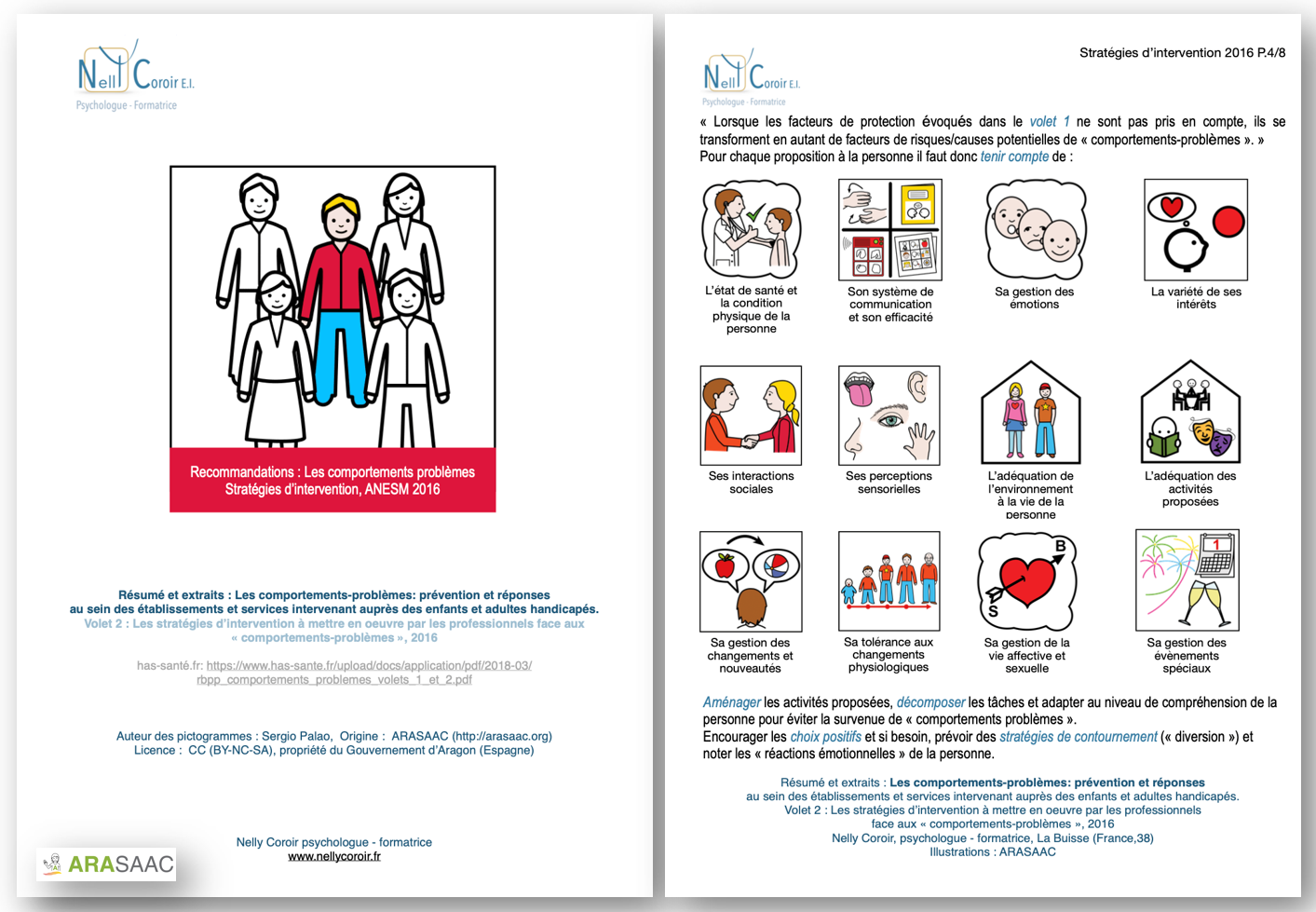 Extrait/résumé illustré des recommandations de bonnes pratiques de la HAS : comportements problèmes : prévention et réponses au sein des établissements 