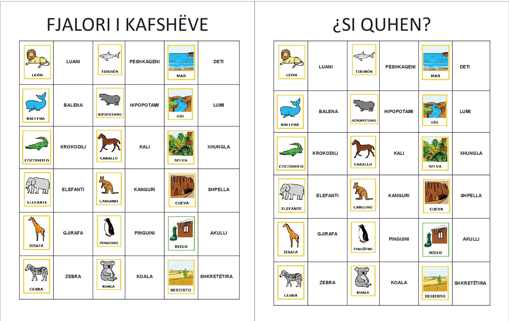 KAFSHËT DHE HABITATE / KAFSHËT