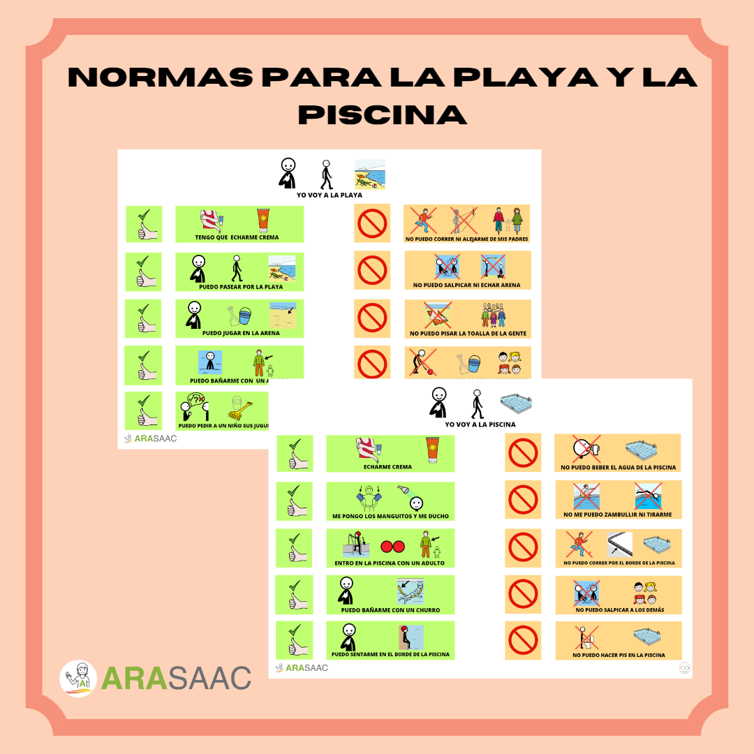 Normas para la playa y la piscina.