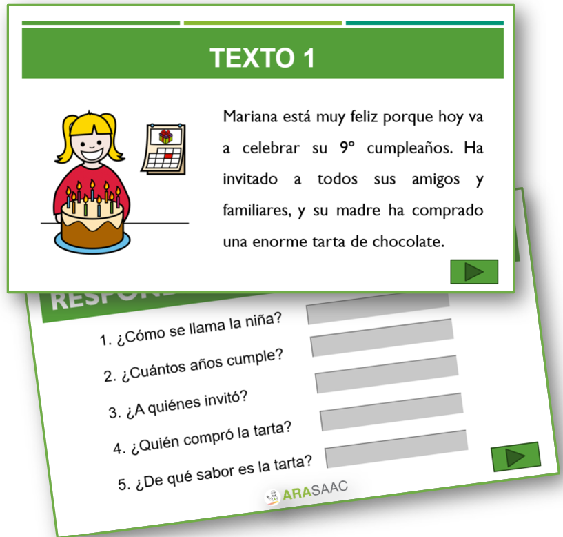 Comprensión de textos cortos 