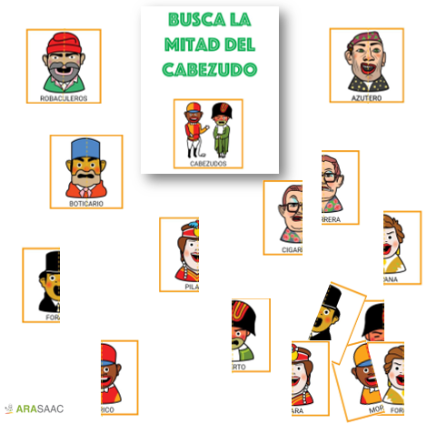 Busca la mitad del cabezudo.