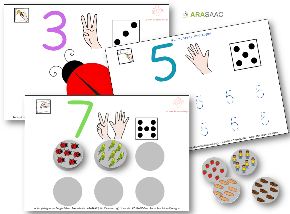 Material manipulativo números del 1 al 10 - Pictofacile