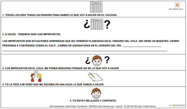 LOS IMPREVISTOS EN EL COLE.