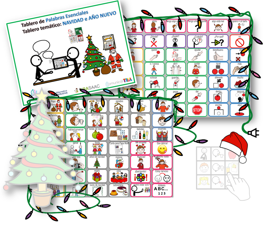Tablero de comunicación: Palabras esenciales navidad y año nuevo. 