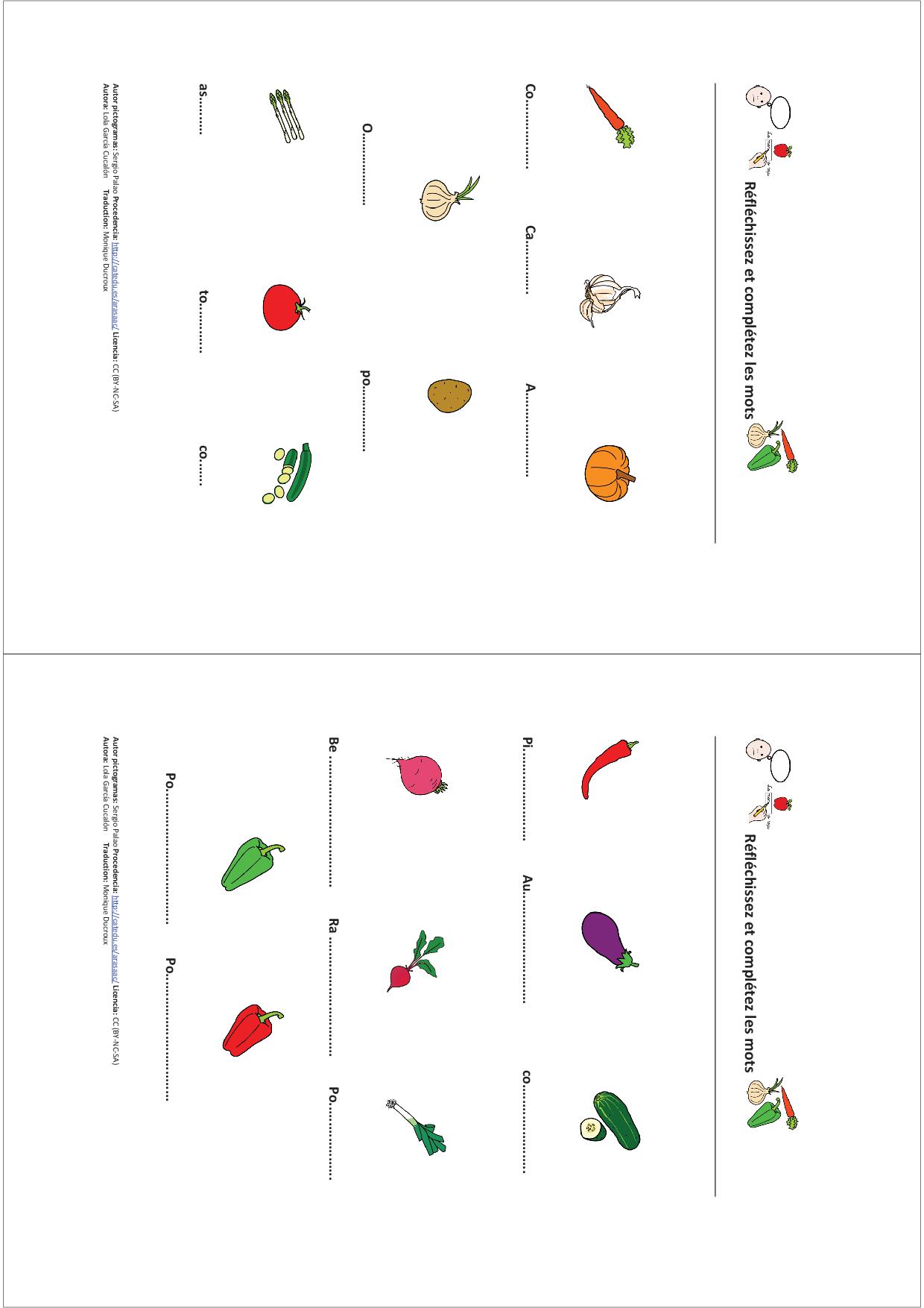 L'alphabétisation - Légumes et légumes verts
