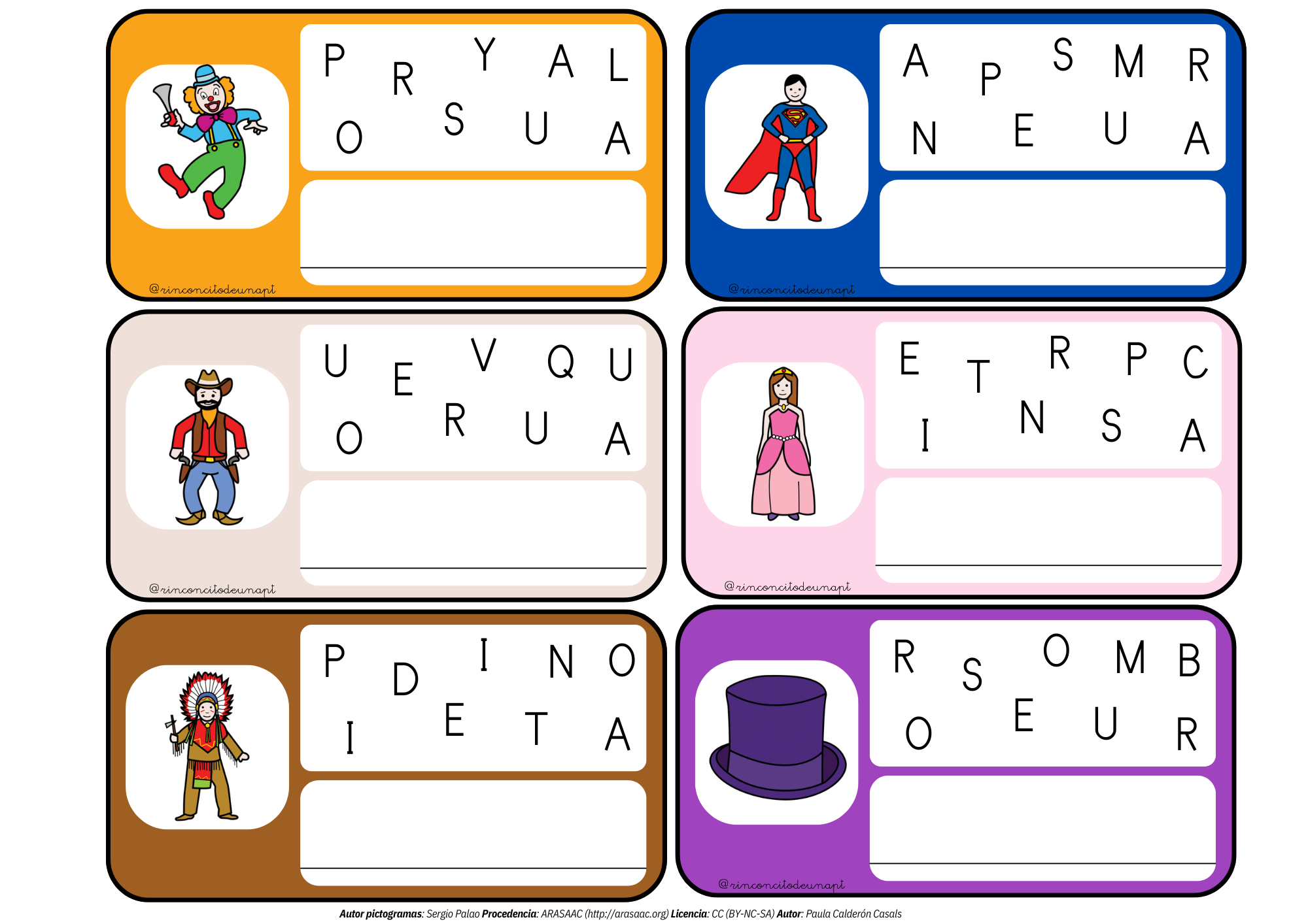 CARNAVAL - TARJETAS LECTOESCRITURA