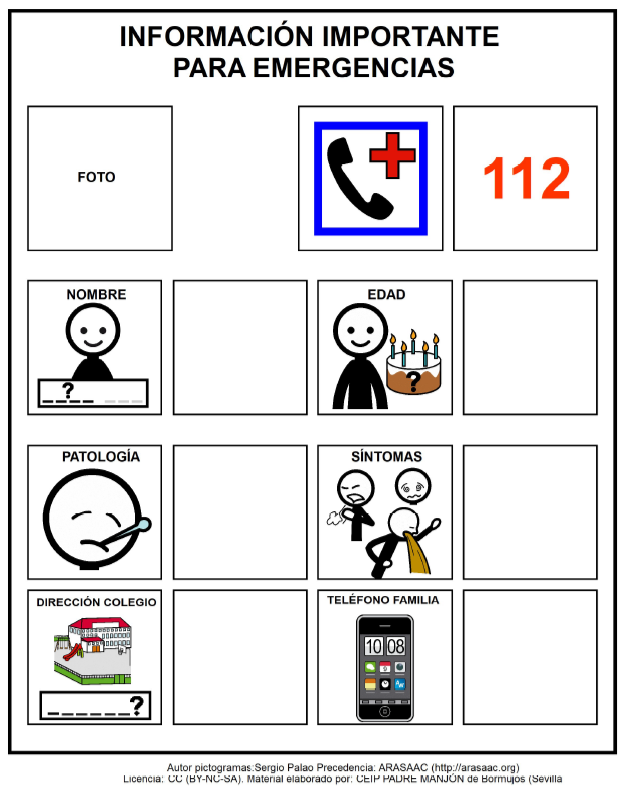 Ficha: Información para emergencias