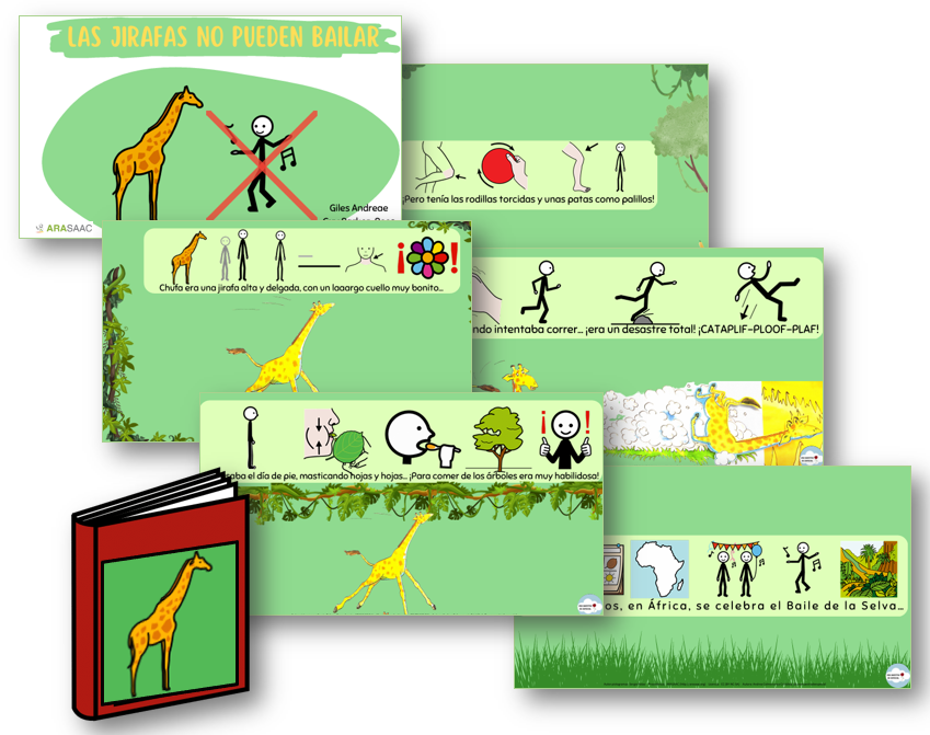 Cuento: Las jirafas no pueden bailar con pictogramas 