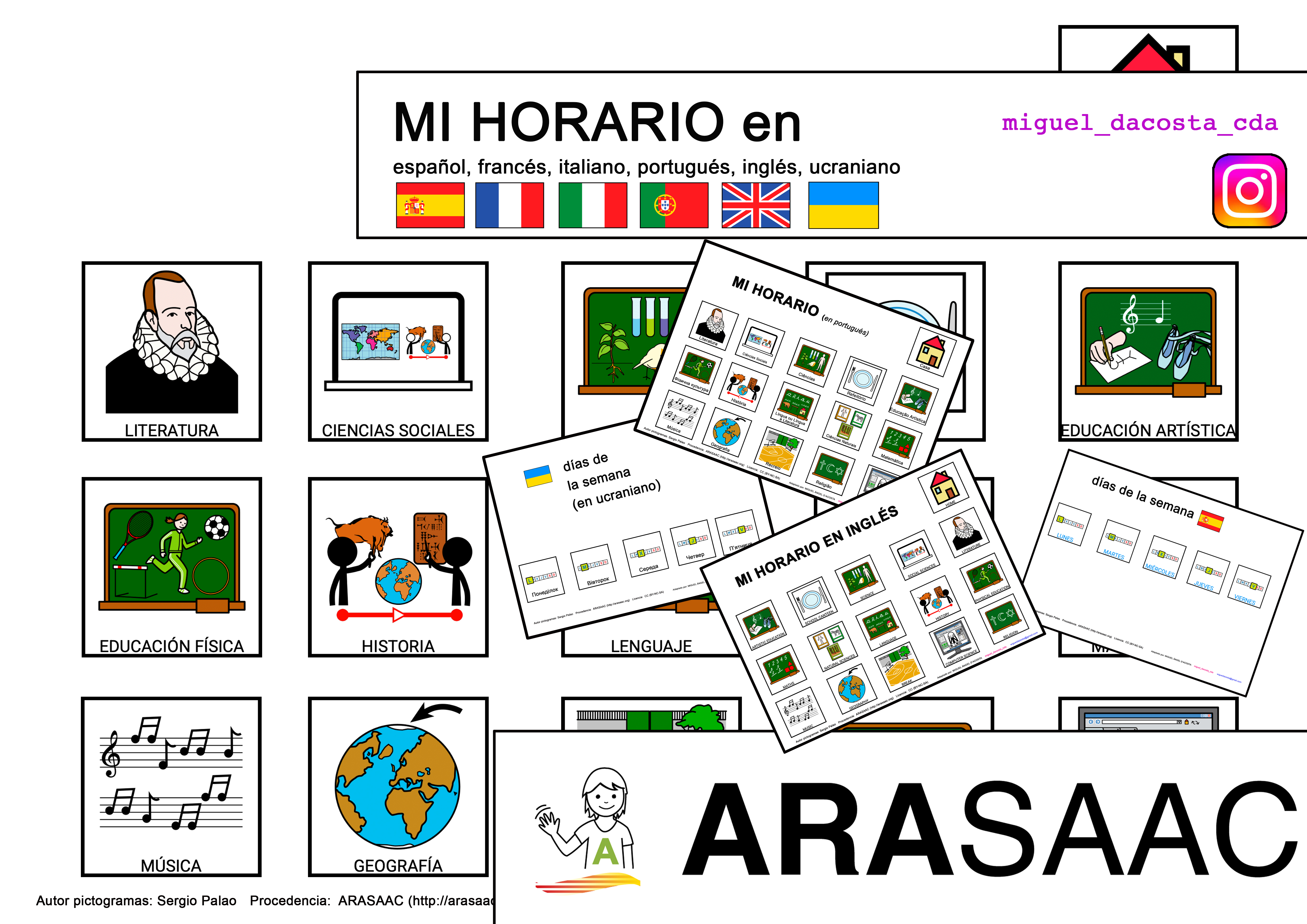 SCHEDULE SPANISH - ENGLISH - ITALIAN - PORTUGUESE - UKRAINIAN - FRENCH