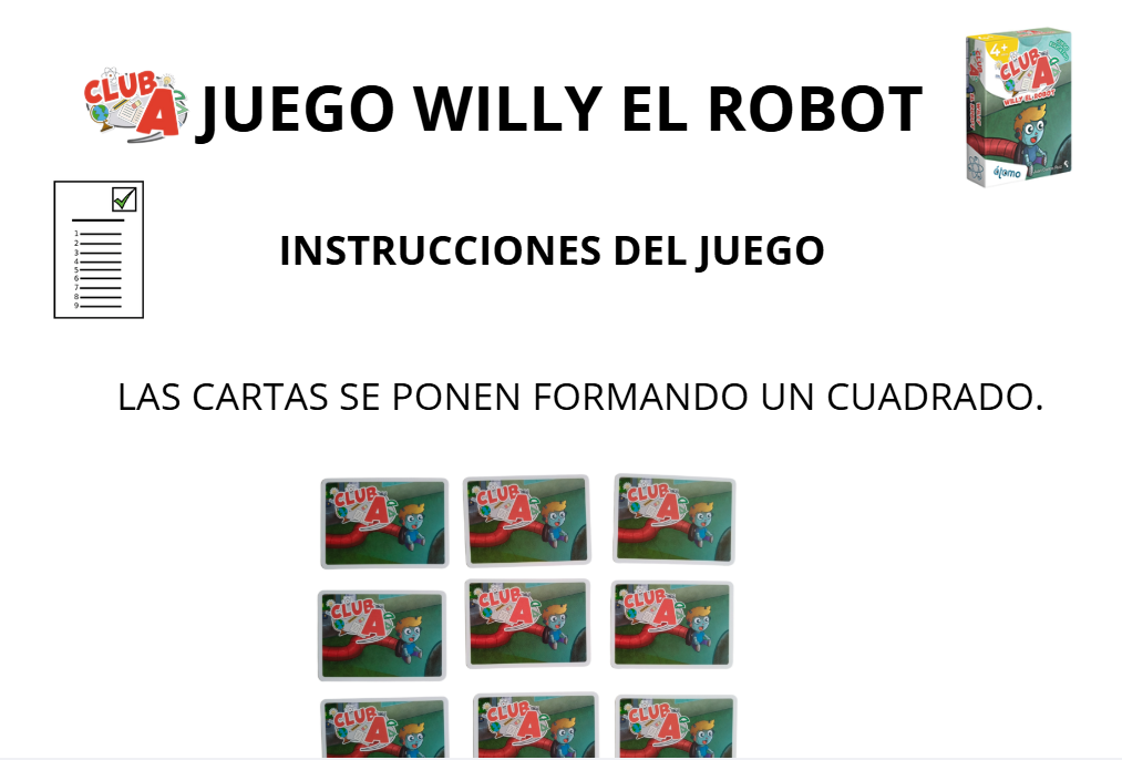 Instrucciones juego de mesa Willy el Robot
