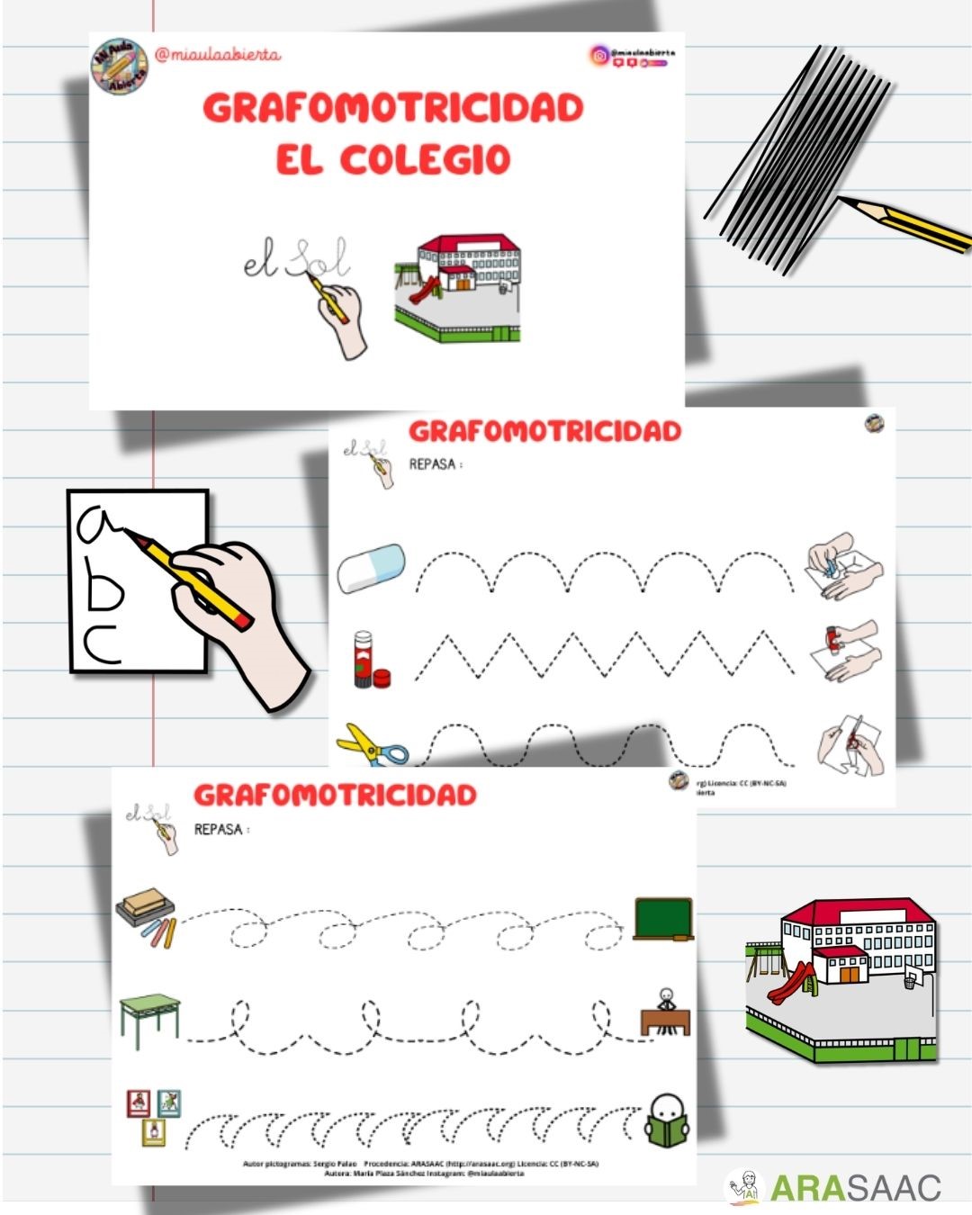 Cuadernillo grafomotricidad: El colegio