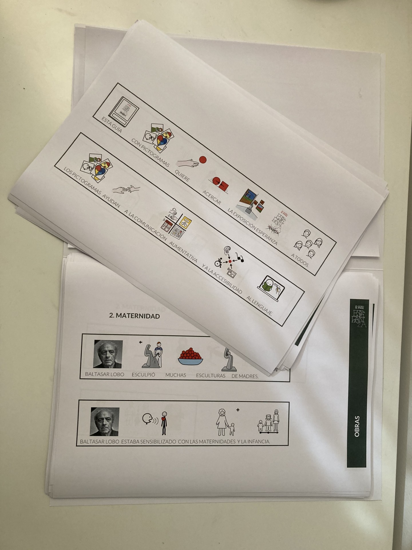 GUÍA CON PICTOGRAMAS DE LA EXPOSICIÓN ESPERANZA, ZAMORA