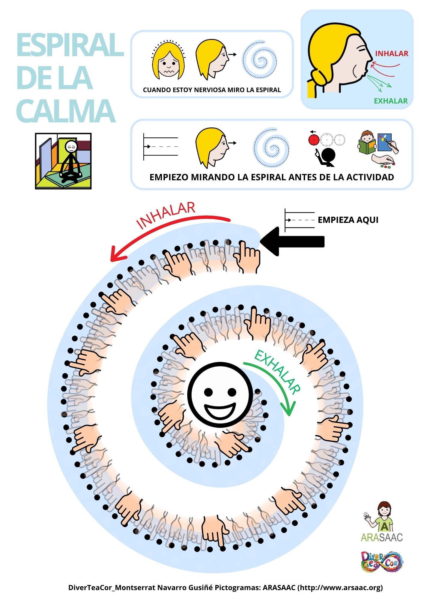 Apoyo visual: Espiral de la calma.