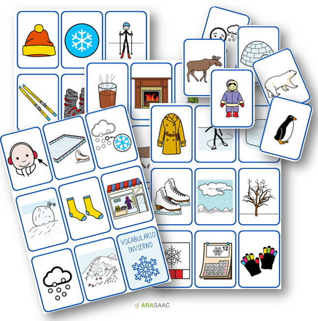 ❄️ Juego de tarjetas: Vocabulario de invierno 