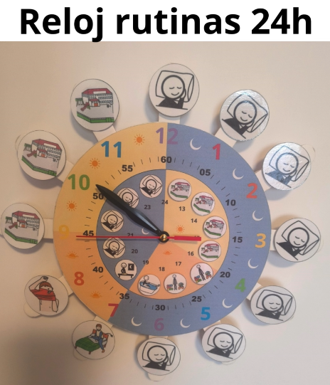 Reloj rutinas 24 horas. 