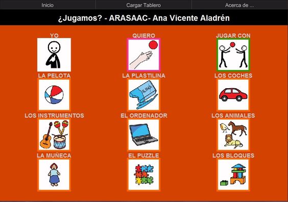 Tablero de comunicación para AraBoard: ¿Jugamos?.