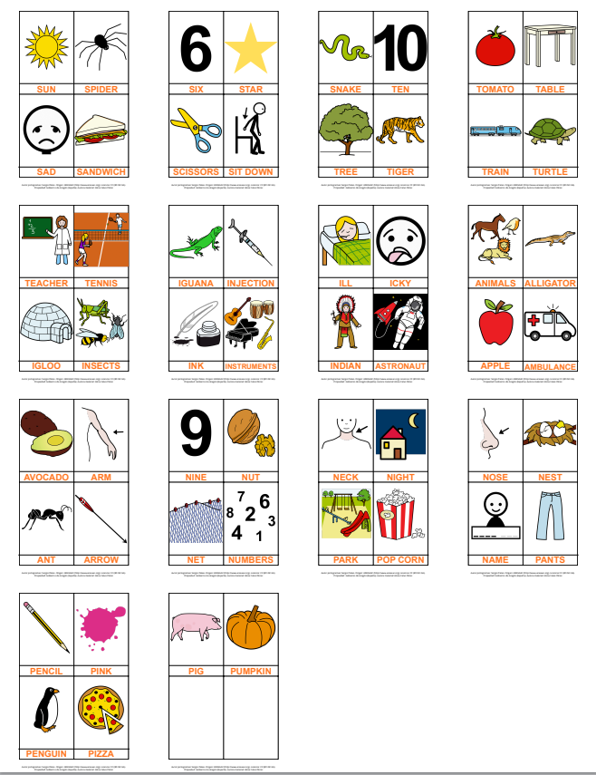 Flashcards Grupo 1 Phonics: SATIPN