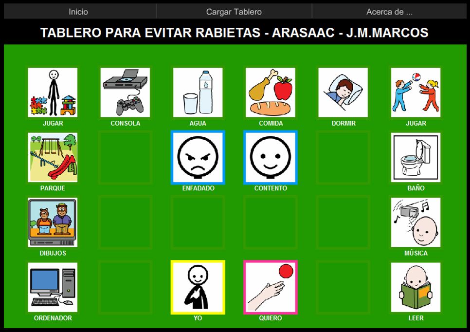 Tablero de comunicación para AraBoard: Tablero para  comunicar necesidades y evitar rabietas.