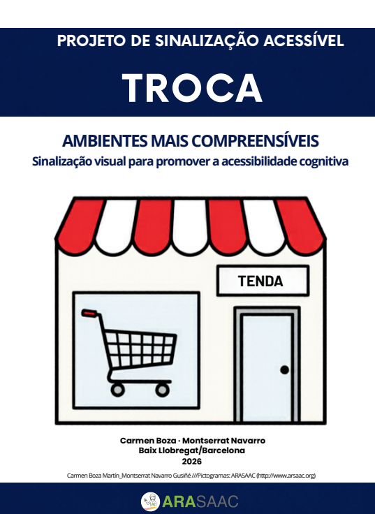 Sinalética acessível para comércios.