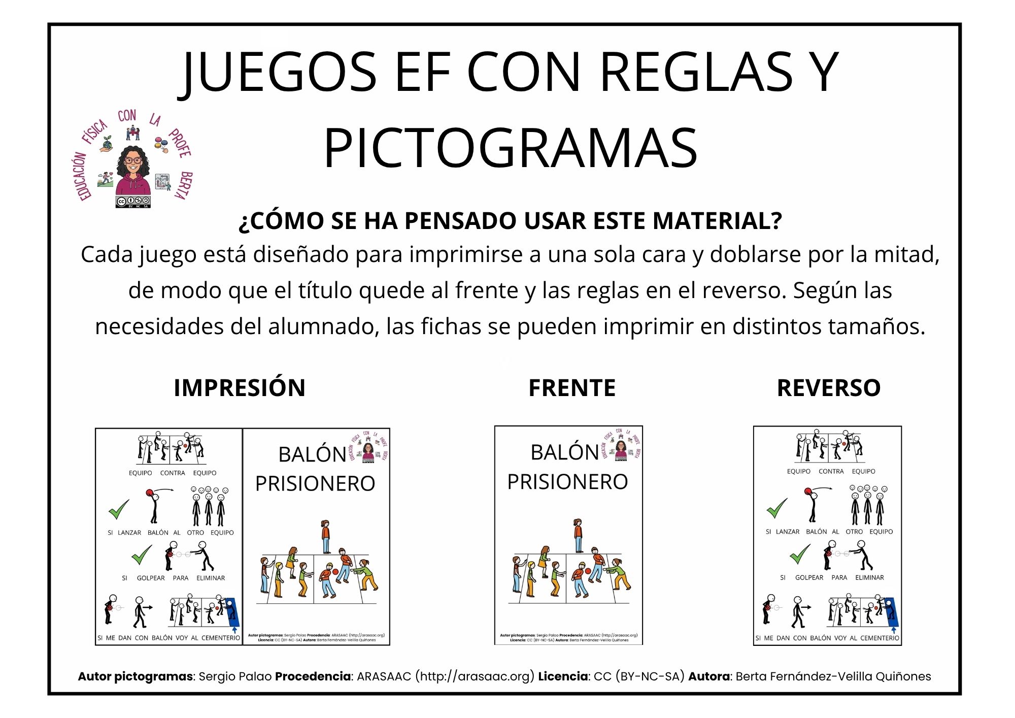 Apoyos visuales: Reglas juegos EF.