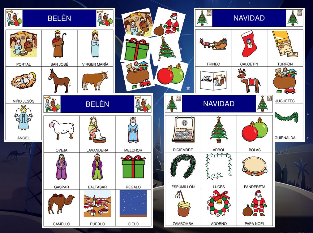 Bingos para aprender vocabulario sobre la Navidad