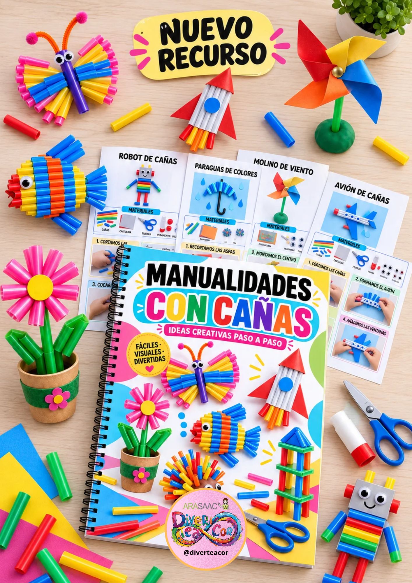 Cuaderno: Manualidades con cañas.