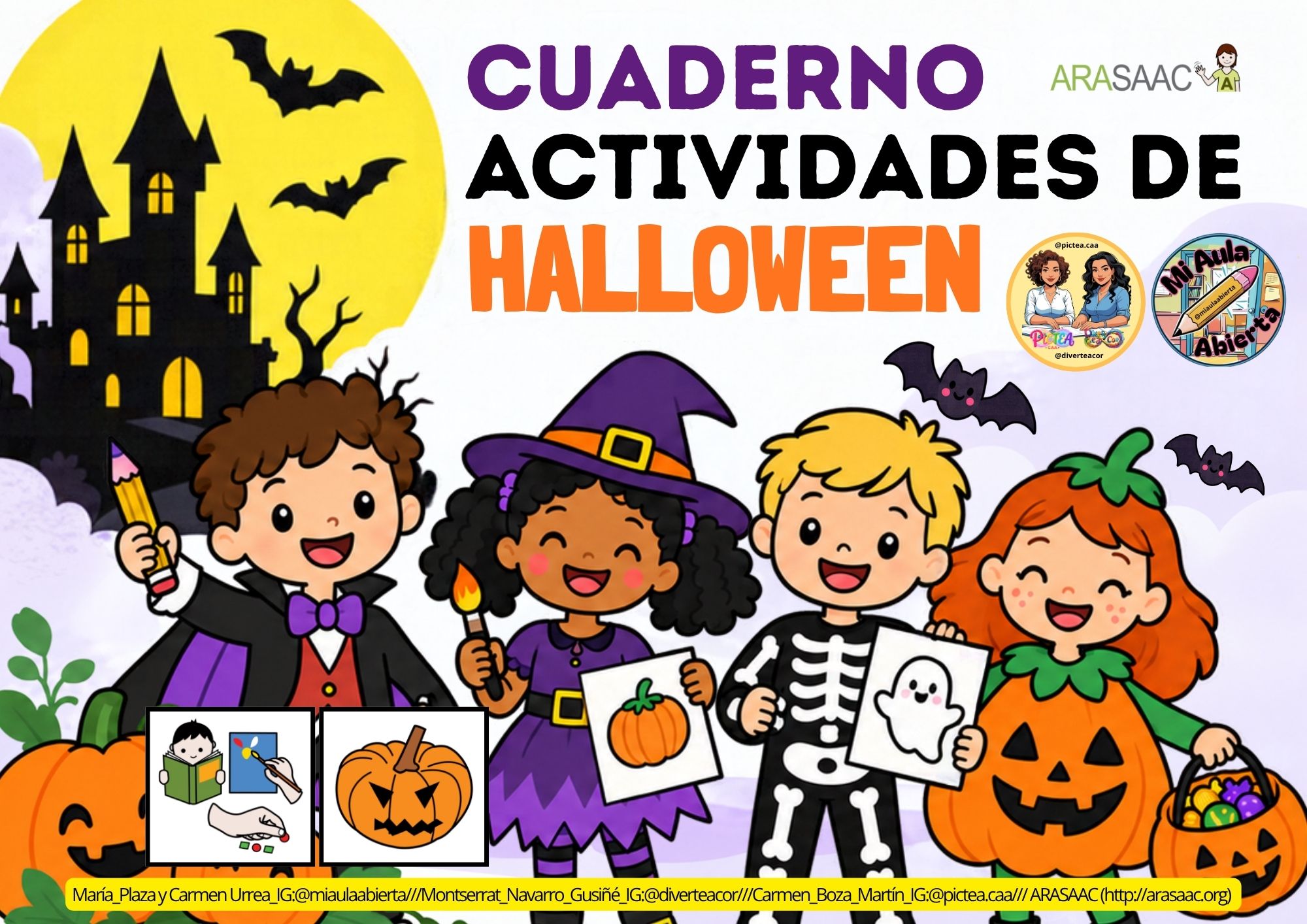 Cuaderno de actividades de Halloween, y cuento adaptado.