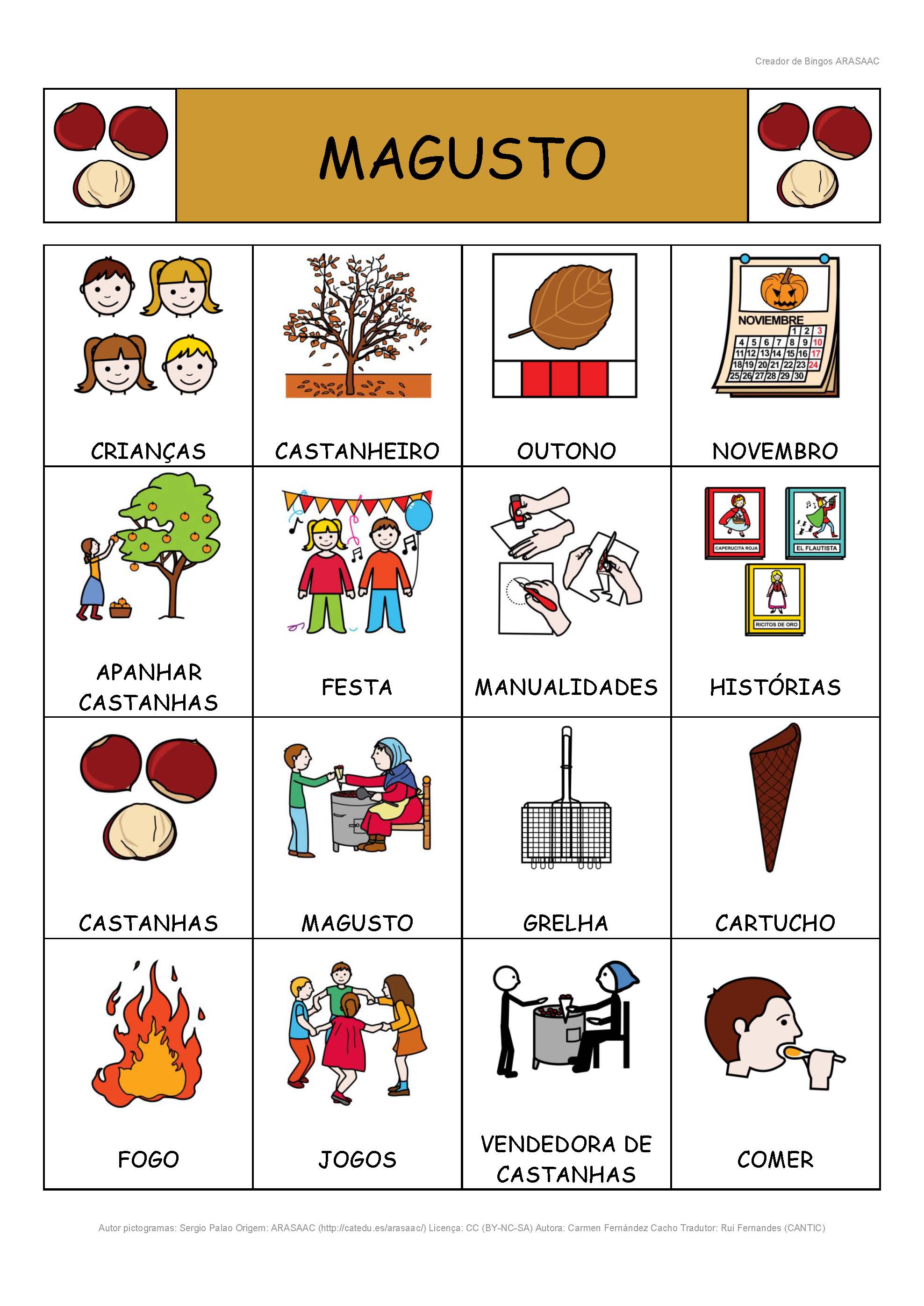 Bingos e dominó sobre o magusto