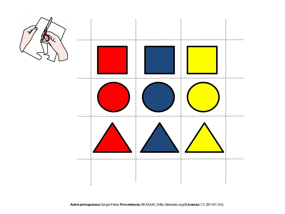 TEACCH matériel - Tableau double entrée forme couleur/ taille