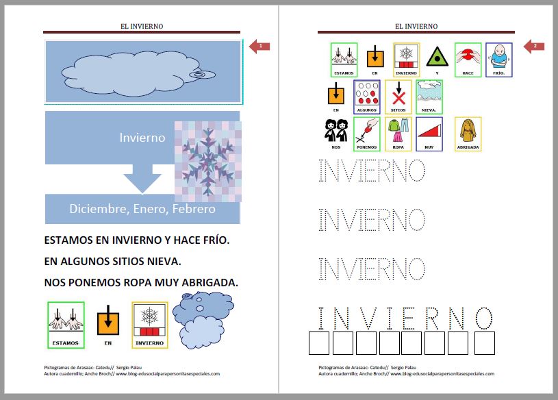 Cuadernillo de lectoescritura: El Invierno