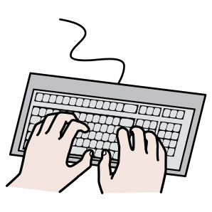 clavier pour illustrer l'acte d'écrire