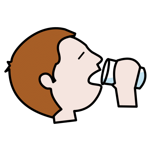 Pictograma: BEBO AGUA AUNQUE NO TENGA SED.