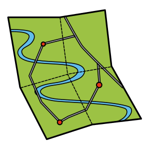 Mapa cunha área marcada