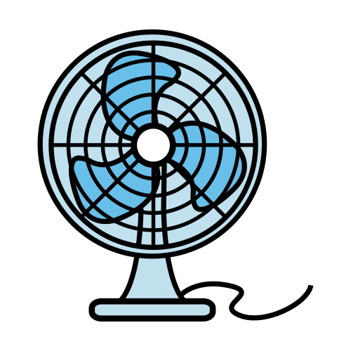 Pictograma: USO UN VENTILADOR O AIRE ACONDICIONADO.