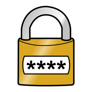 Pictograma dun cadeado con contrasinal
