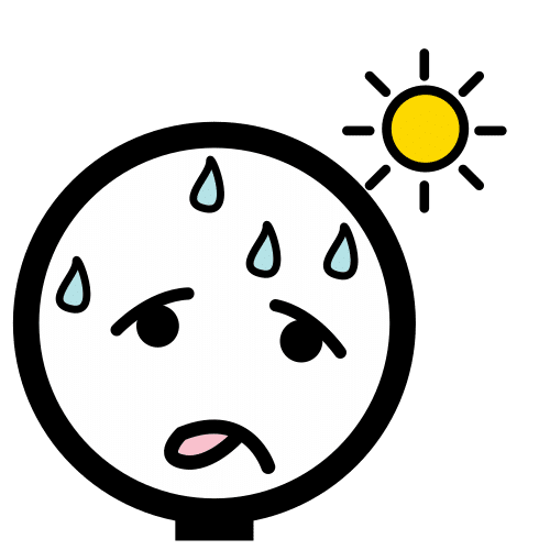 Pictograma: HACE MUCHO CALOR. CUIDO MI CUERPO.