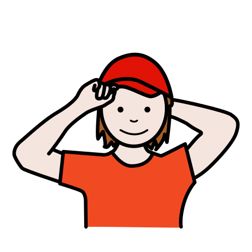 Pictograma: ME PONGO GORRA O SOMBRERO.